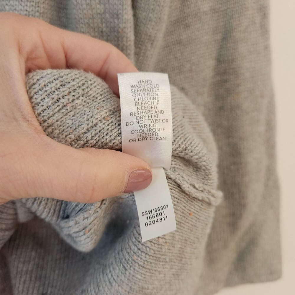 J. Jill Cotton Blend Grey Longline Knit Sweater Women's Size XS - Picture 6 of 6